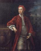 Richard Boyle 3rd Earl of Burlington,with the Bagnio at Chiswick House,Middlesex Jonathan Richardson
